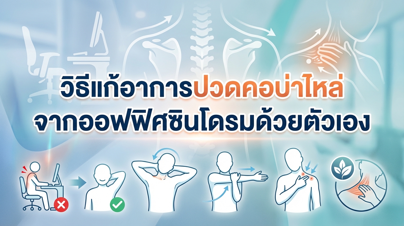 วิธีแก้อาการปวดคอบ่าไหล่จากออฟฟิศซินโดรมด้วยตัวเอง
