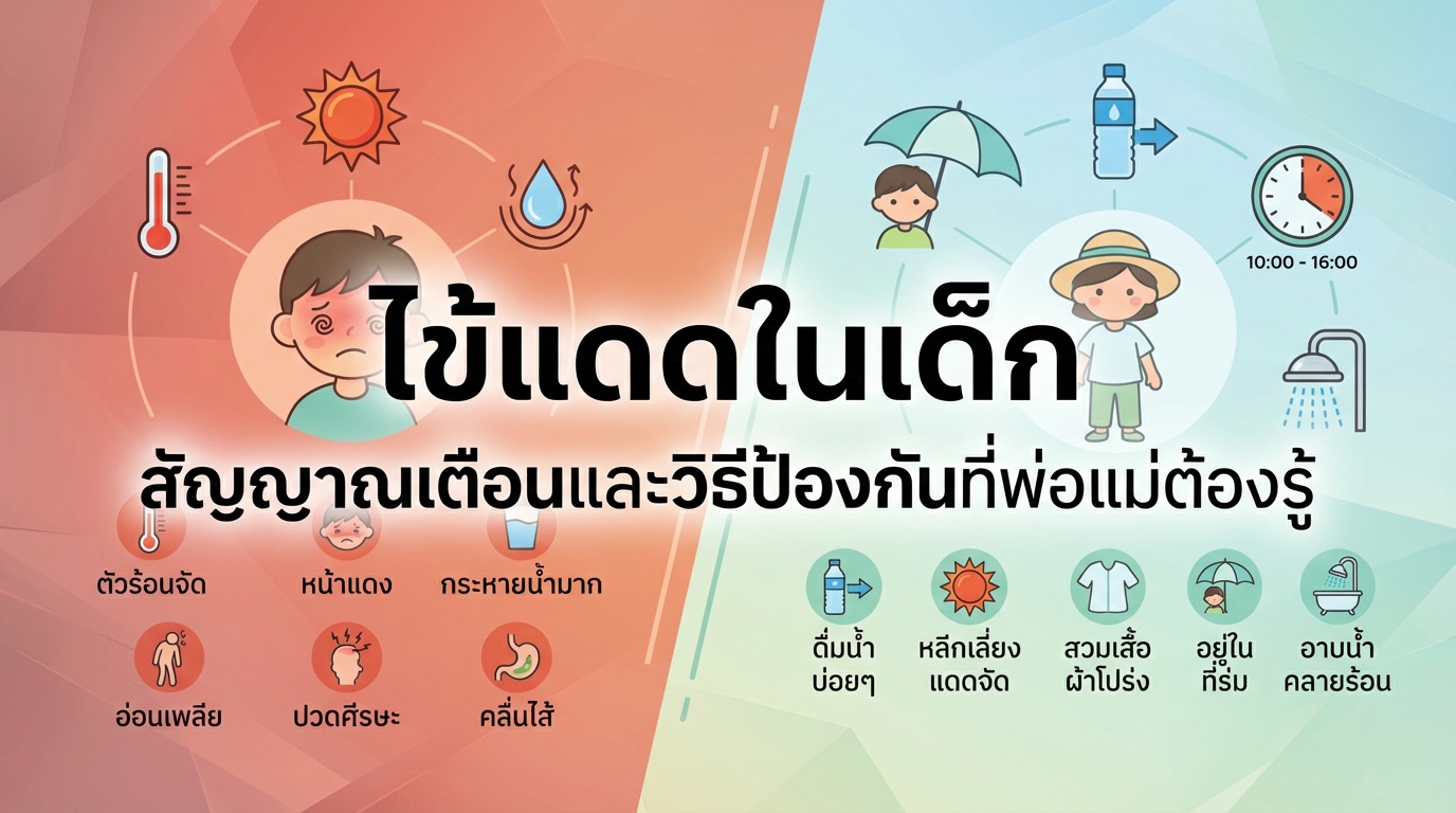 ไข้แดดในเด็ก สัญญาณเตือนและวิธีป้องกันที่พ่อแม่ต้องรู้