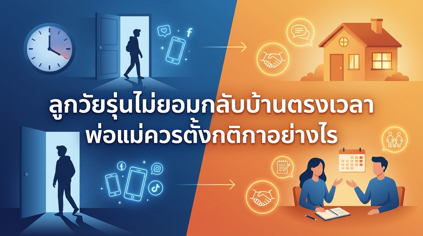 ลูกวัยรุ่นไม่ยอมกลับบ้านตรงเวลา พ่อแม่ควรตั้งกติกาอย่างไร