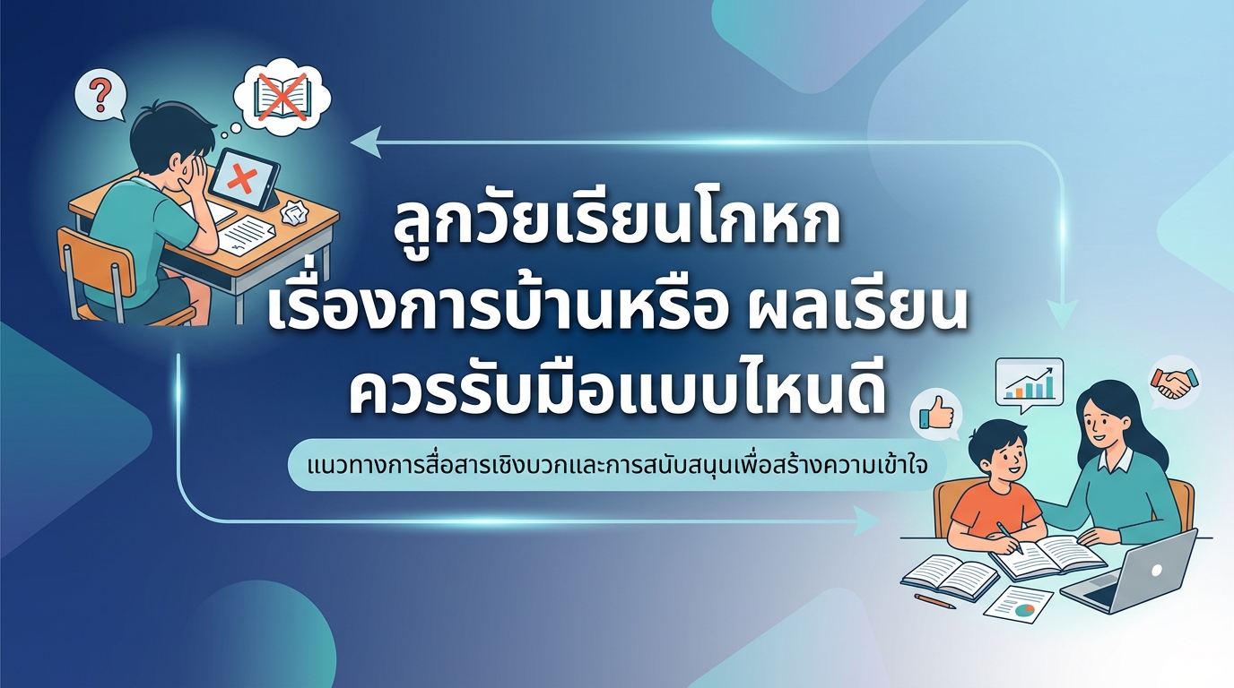 ลูกวัยเรียนโกหกเรื่องการบ้านหรือผลเรียน ควรรับมือแบบไหนดี