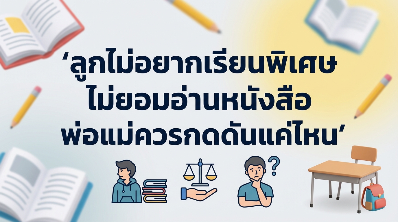 ลูกไม่อยากเรียนพิเศษ ไม่ยอมอ่านหนังสือ พ่อแม่ควรกดดันแค่ไหน