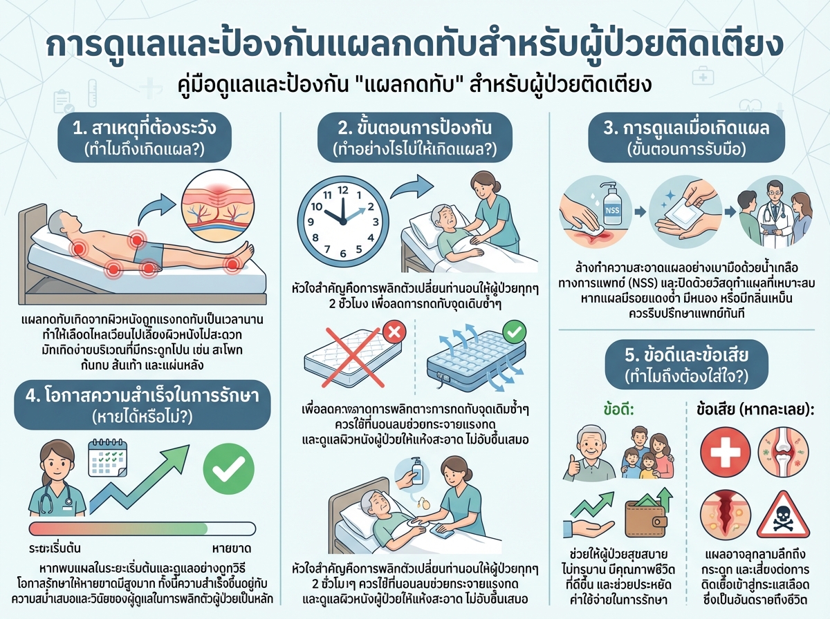 การดูแลและป้องกันแผลกดทับสำหรับผู้ป่วยติดเตียง