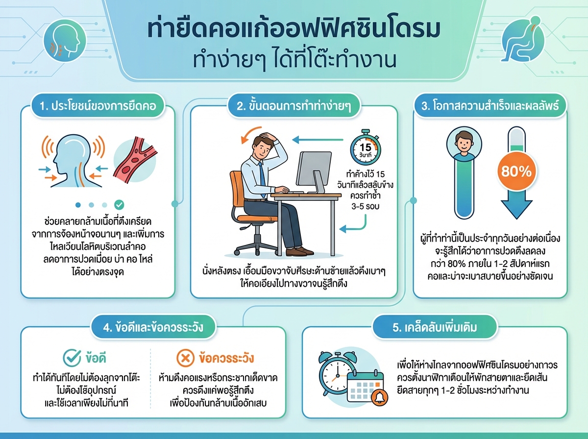 ท่ายืดคอแก้ออฟฟิศซินโดรม