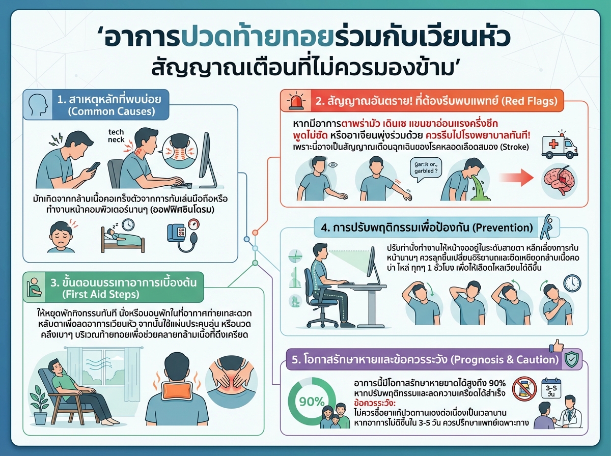 อาการปวดท้ายทอยร่วมกับเวียนหัว สัญญาณเตือนที่ไม่ควรมองข้าม