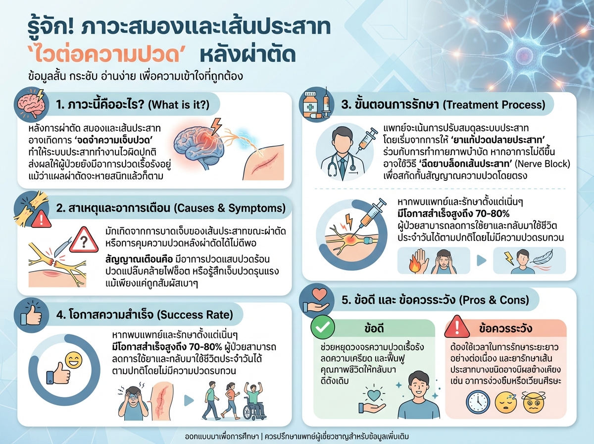 สมองและเส้นประสาทที่ไวต่อความเจ็บปวดหลังผ่าตัด