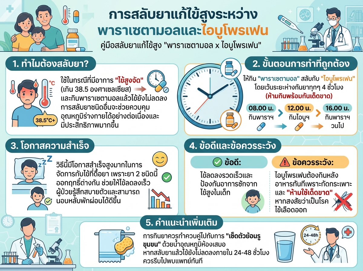 การสลับยาแก้ไข้สูงระหว่างพาราเซตามอลและไอบูโพรเฟน