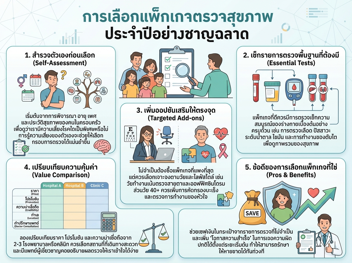 การเลือกแพ็กเกจตรวจสุขภาพประจำปีอย่างชาญฉลาด