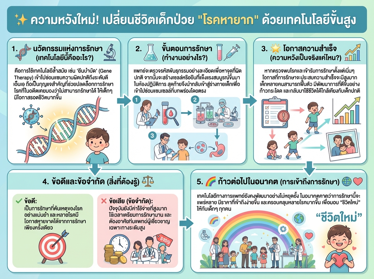 เด็กผู้ป่วยโรคหายากกำลังเข้ารับการรักษาด้วยเทคโนโลยีขั้นสูง