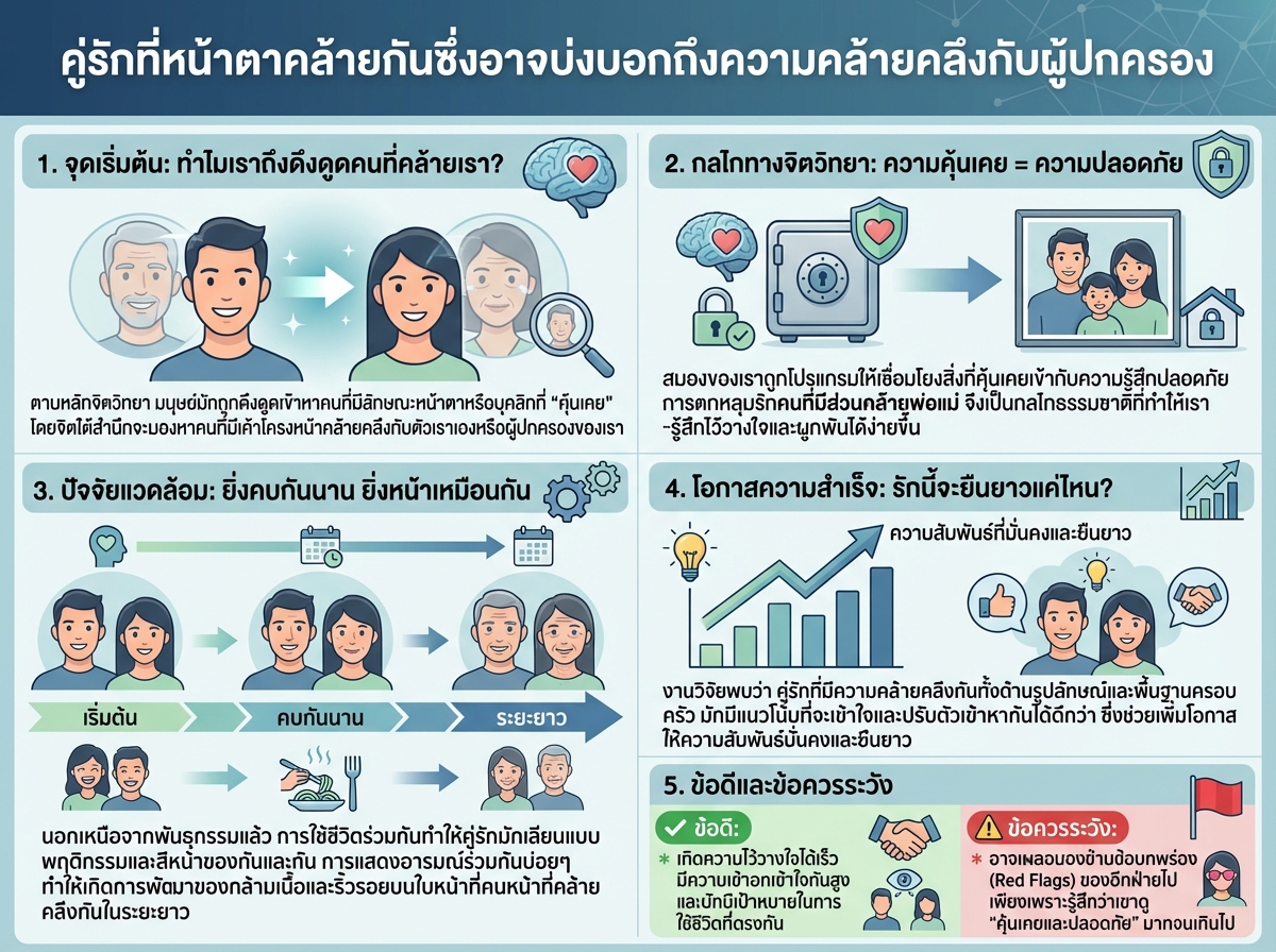คู่รักที่หน้าตาคล้ายกันซึ่งอาจบ่งบอกถึงความคล้ายคลึงกับผู้ปกครอง
