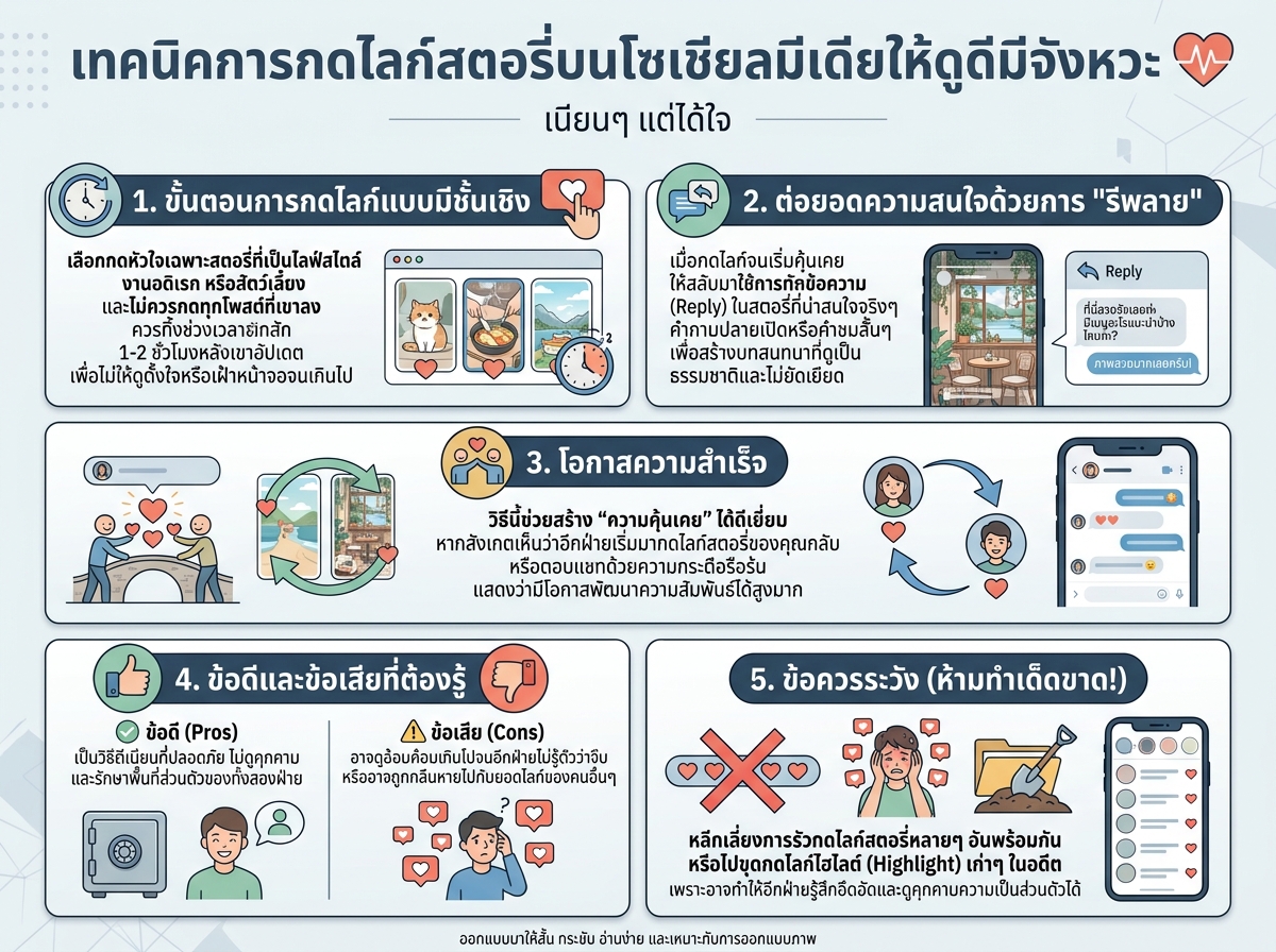 เทคนิคการกดไลก์สตอรี่บนโซเชียลมีเดียให้ดูดีมีจังหวะ