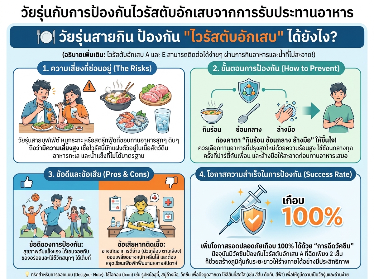 วัยรุ่นกับการป้องกันไวรัสตับอักเสบจากการรับประทานอาหาร