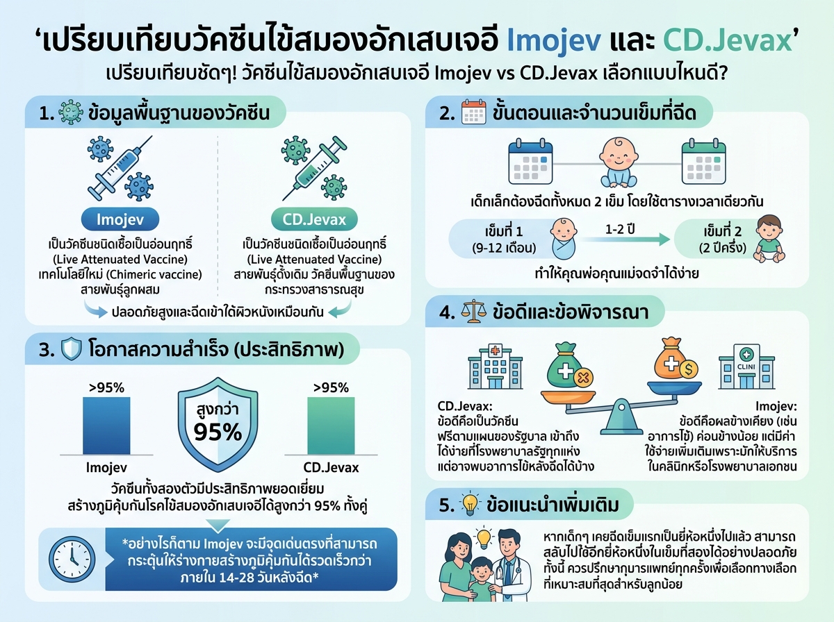 เปรียบเทียบวัคซีนไข้สมองอักเสบเจอี Imojev และ CD.Jevax