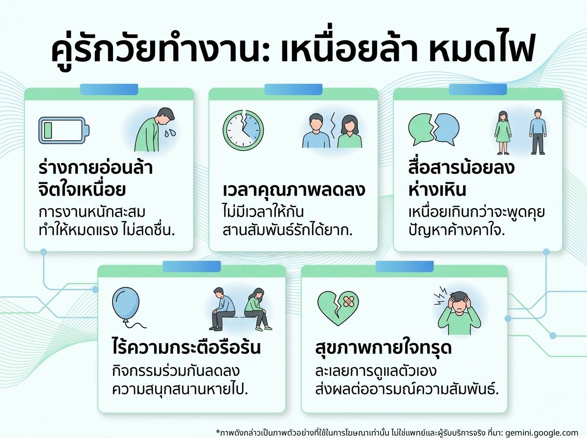คู่รักวัยทำงานรู้สึกเหนื่อยล้า ไม่กระตือรือร้น