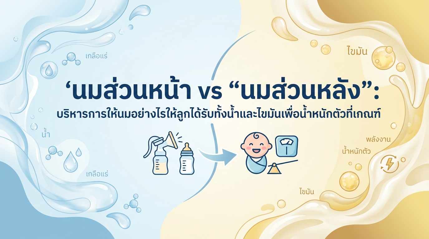 นมส่วนหน้า vs “นมส่วนหลัง”: บริหารการให้นมอย่างไรให้ลูกได้รับทั้งน้ำและไขมันเพื่อน้ำหนักตัวที่เกณฑ์