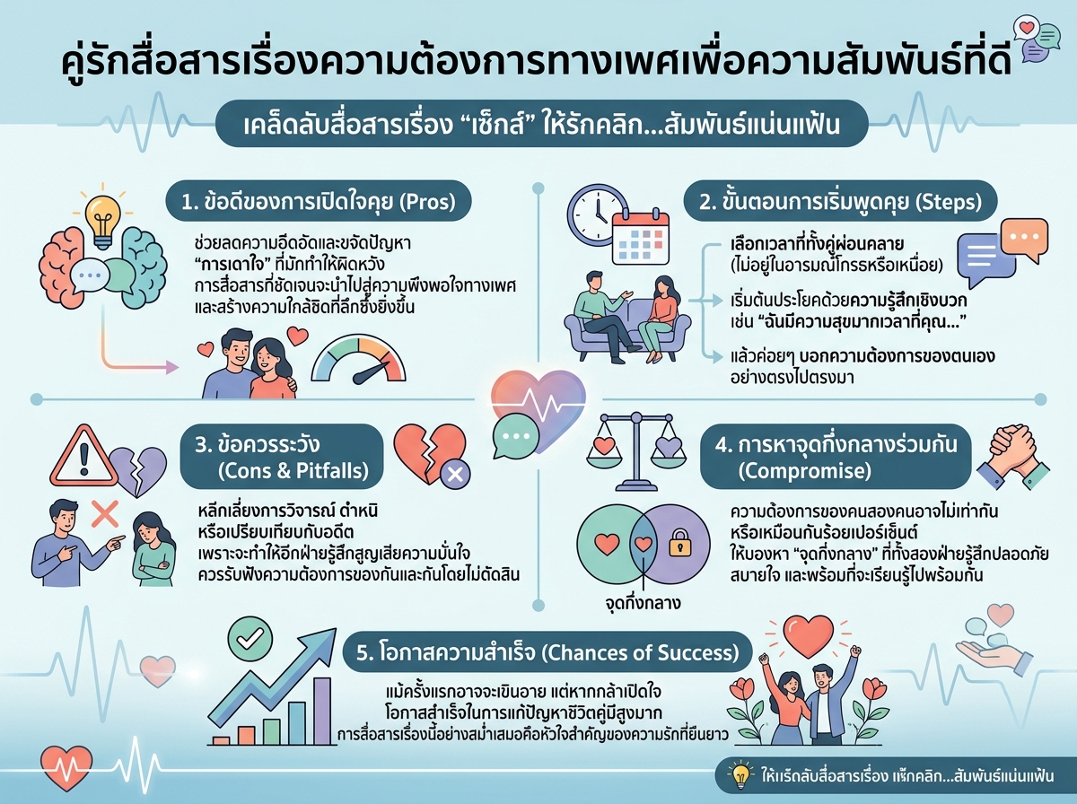 คู่รักสื่อสารเรื่องความต้องการทางเพศเพื่อความสัมพันธ์ที่ดี