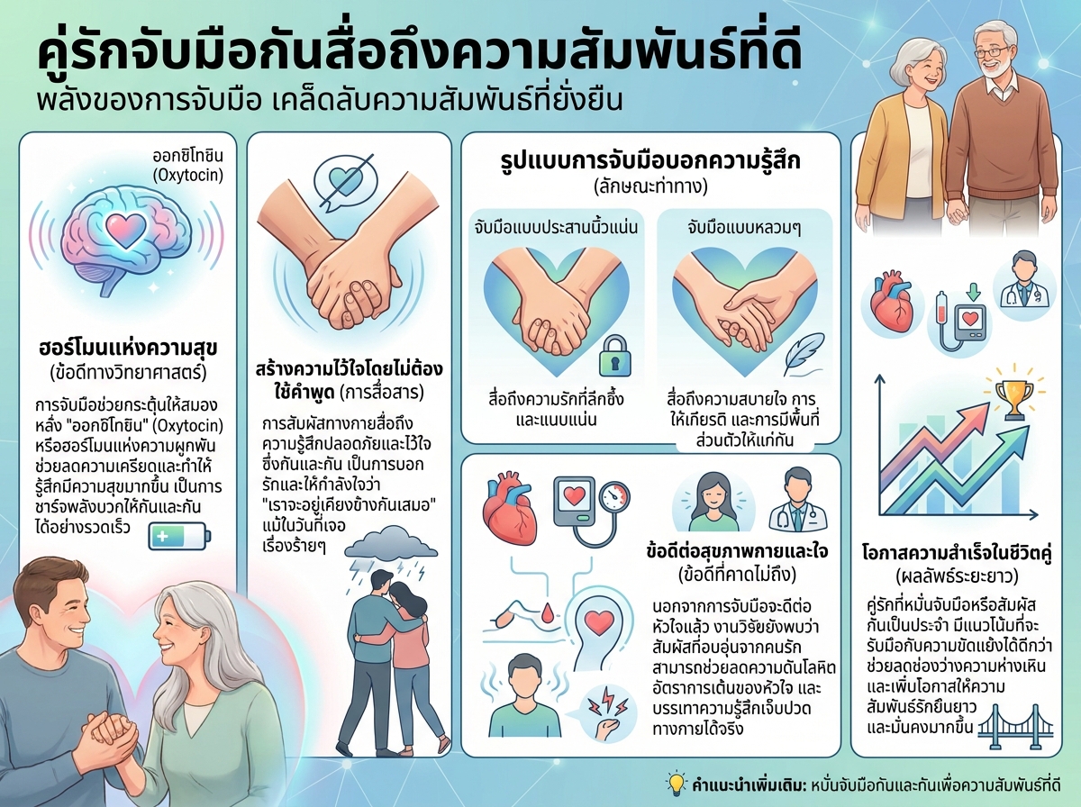 คู่รักจับมือกันสื่อถึงความสัมพันธ์ที่ดี