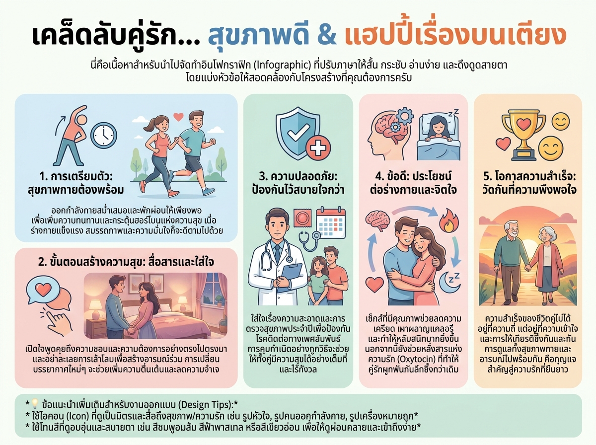 คู่รักมีความสุขกับเพศสัมพันธ์และสุขภาพที่ดี