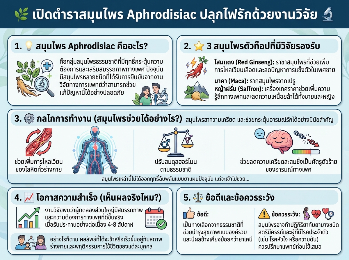 สมุนไพร Aphrodisiac ที่ได้รับการวิจัย
