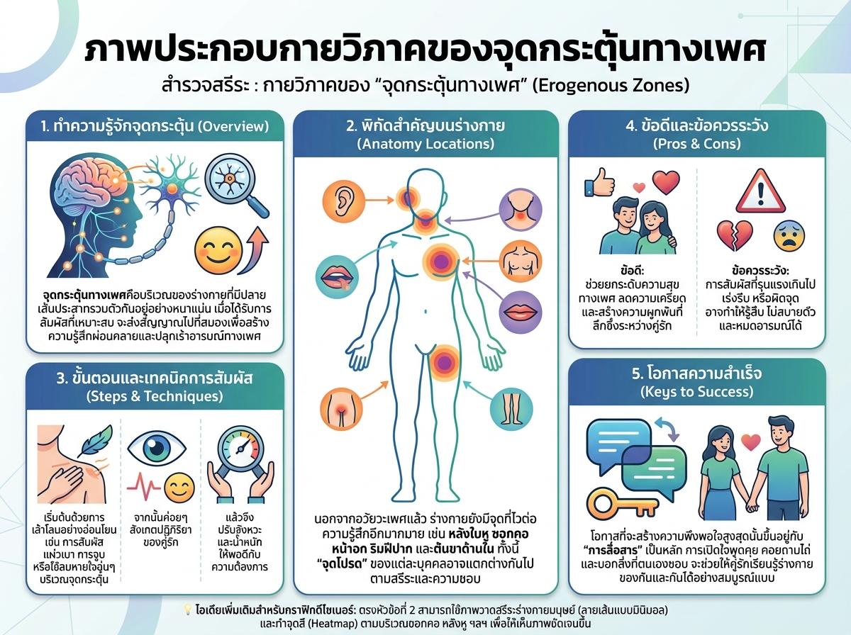 ภาพประกอบกายวิภาคของจุดกระตุ้นทางเพศ