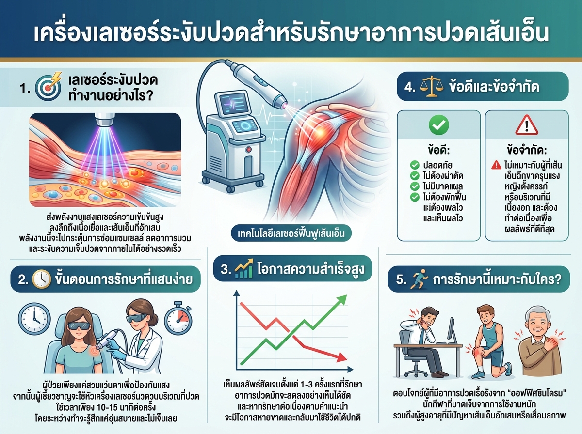 เครื่องเลเซอร์ระงับปวดสำหรับรักษาอาการปวดเส้นเอ็น