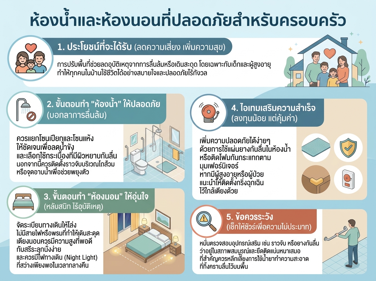 ห้องน้ำและห้องนอนที่ปลอดภัยสำหรับครอบครัว