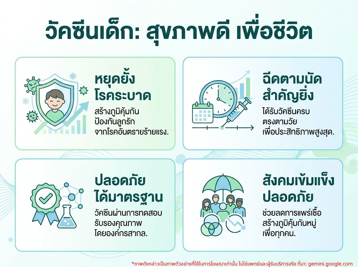 เด็กกำลังได้รับการฉีดวัคซีน
