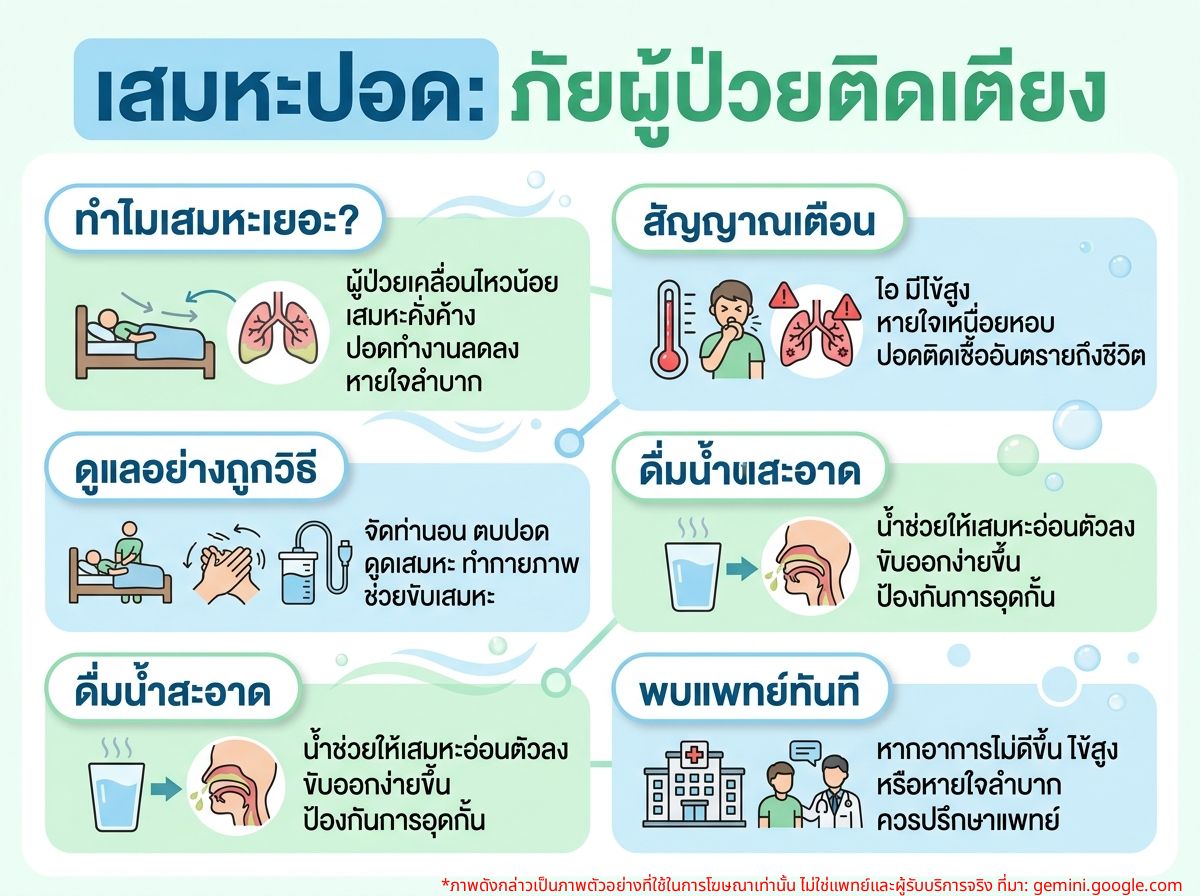 ผู้ป่วยติดเตียงและเสมหะในปอด