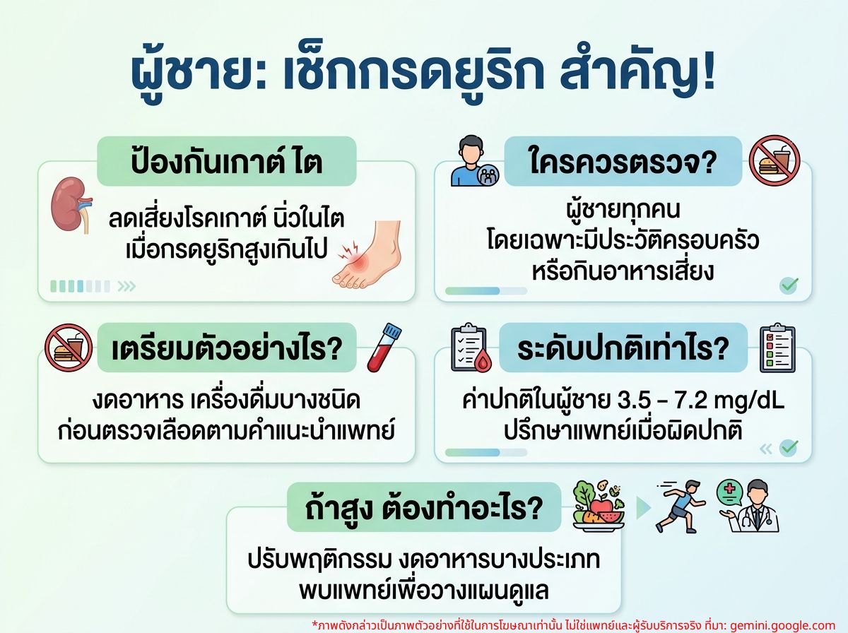 ผู้ชายตรวจระดับกรดยูริกในเลือด