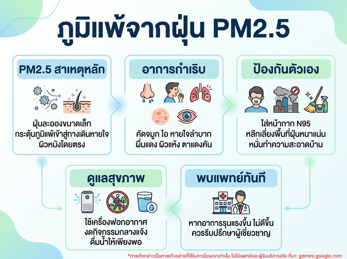 ผู้ป่วยภูมิแพ้จากฝุ่น PM2.5