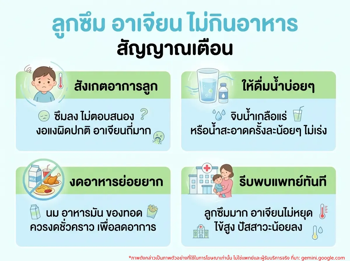 เด็กซึม อาเจียน ไม่กินอาหาร